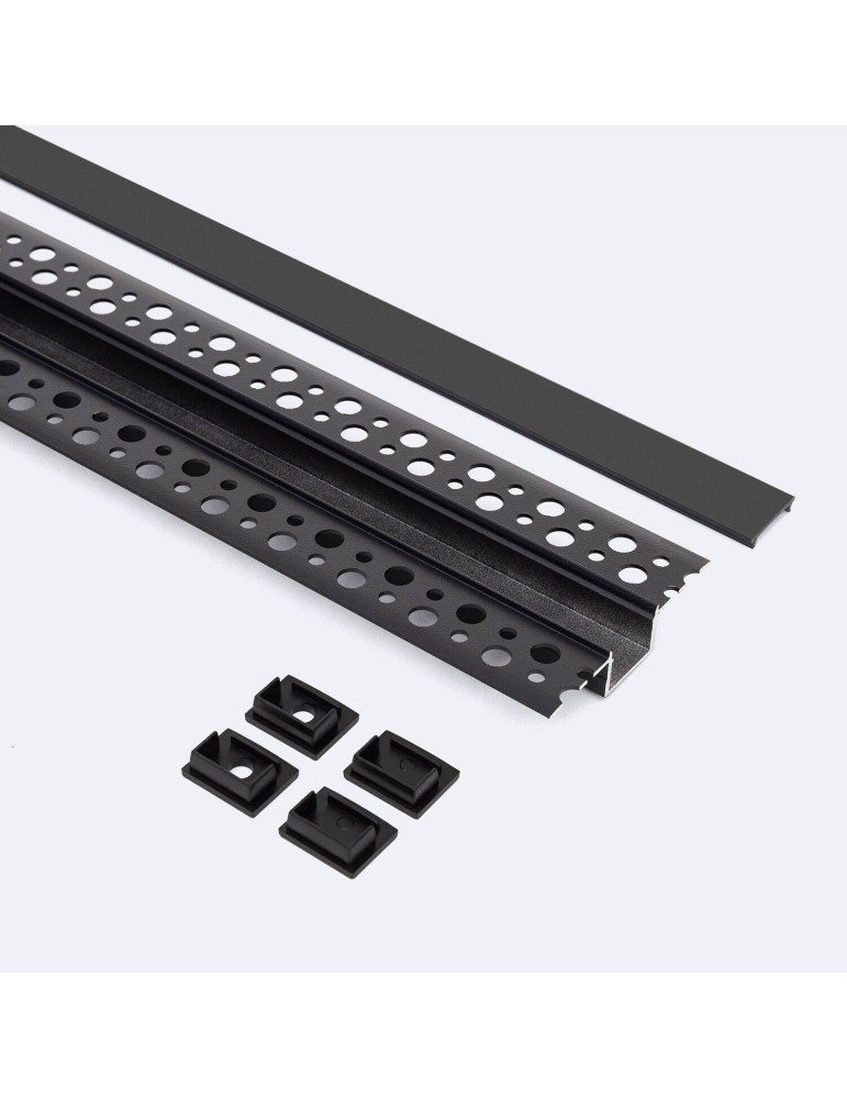 Profilé Aluminium pour Plâtre/Placo avec Capot Continu pour Ruban LED jusqu'à 15 mm