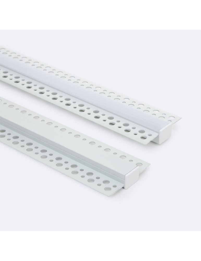 Profilé Aluminium pour Plâtre/Placo avec Capot Continu pour Ruban LED jusqu'à 15 mm