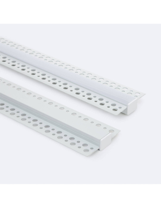 Profilé Aluminium pour Plâtre/Placo avec Capot Continu pour Ruban LED jusqu'à 15 mm
