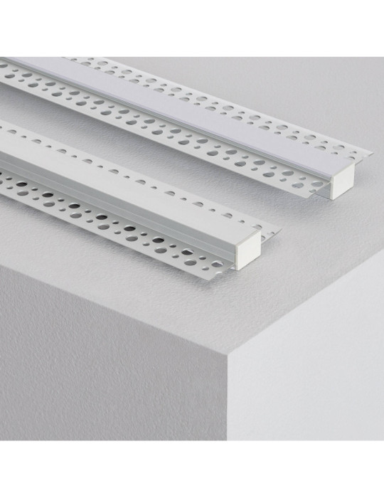 Profilé Aluminium pour Plâtre/Placo avec Capot Continu pour Ruban LED jusqu'à 15 mm