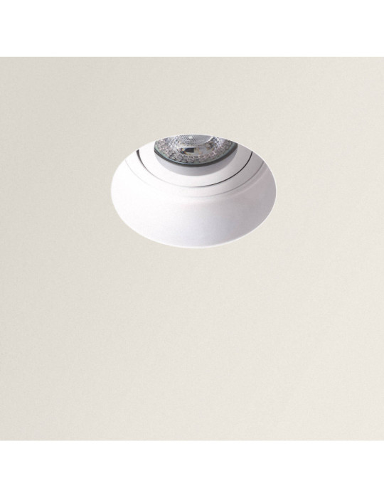 Collerette Downlight Intégration Plâtre/Placo Ronde pour Ampoule LED GU10 Coupe Ø80 mm Trimless