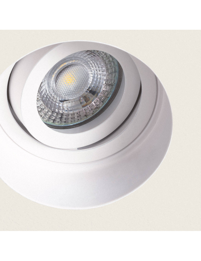 Collerette Downlight Intégration Plâtre/Placo Ronde pour Ampoule LED GU10 Coupe Ø80 mm Trimless