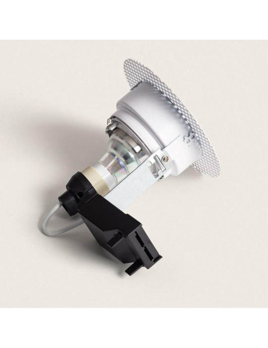 Collerette Downlight Intégration Plâtre/Placo Ronde pour Ampoule LED GU10 Coupe Ø80 mm Trimless