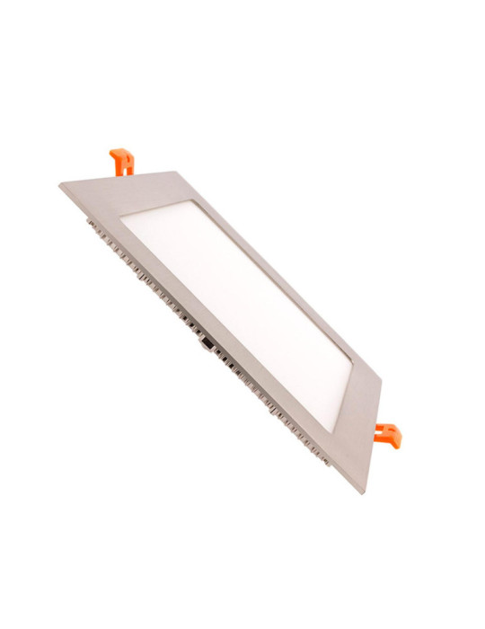Dalle LED 15W Carrée Extra-Plate Coupe 180x180mm Argentée