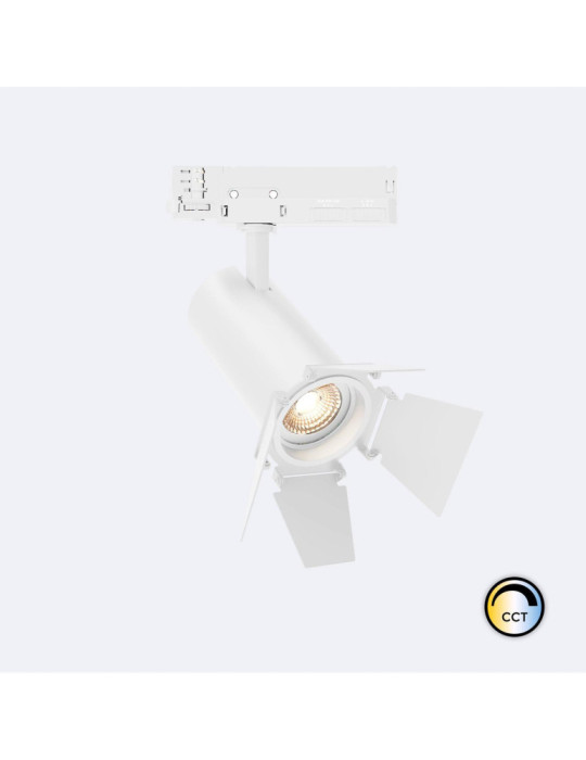 Spot LED Fasano Cinéma 20W CCT pour Rail Triphasé Dimmable Blanc