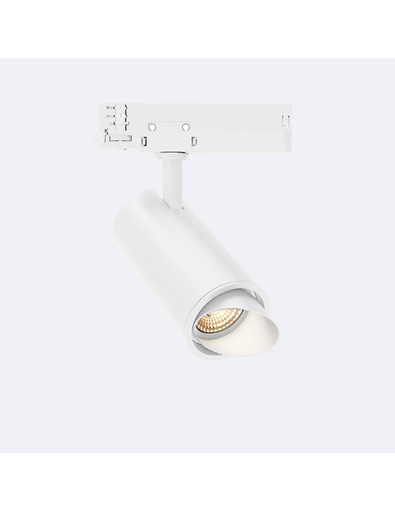 Spot LED Fasano Cylindre Biseau 30W pour Rail Triphasé Dimmable Blanc
