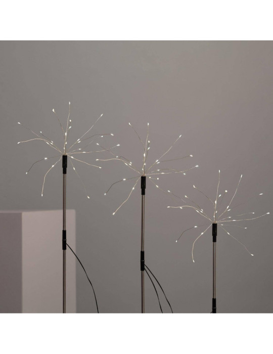 Set de 3 Piquets LED Extérieur Solaire Pissenlits