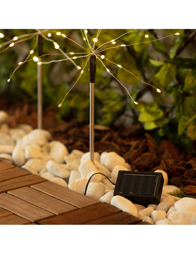 Set de 3 Piquets LED Extérieur Solaire Pissenlits