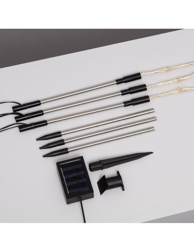 Set de 3 Piquets LED Extérieur Solaire Pissenlits