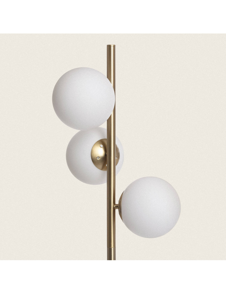 Lampadaire Métal et Verre Moonlight Brass Round 3 Spots