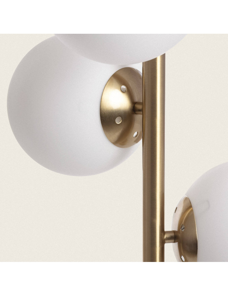 Lampadaire Métal et Verre Moonlight Brass Round 3 Spots