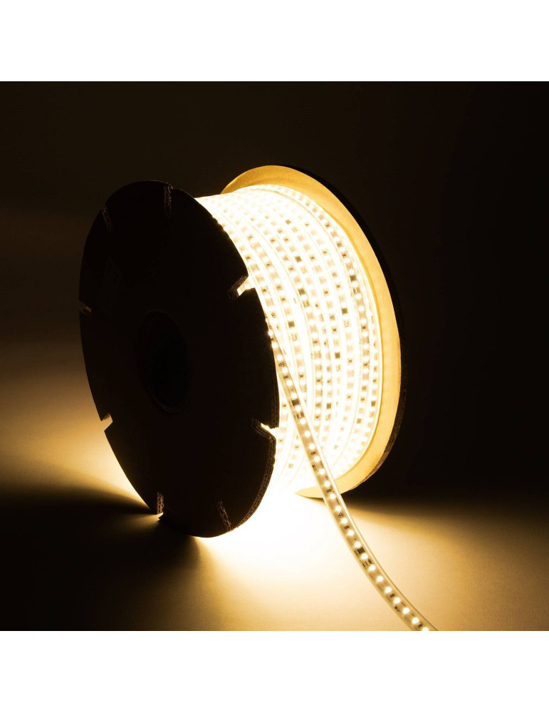 Bobine de Ruban LED Dimmable Auto- redressement 220V AC SMD2835 50m 120LED/m 1000 lm/m Largeur 12mm 50 metres IP65