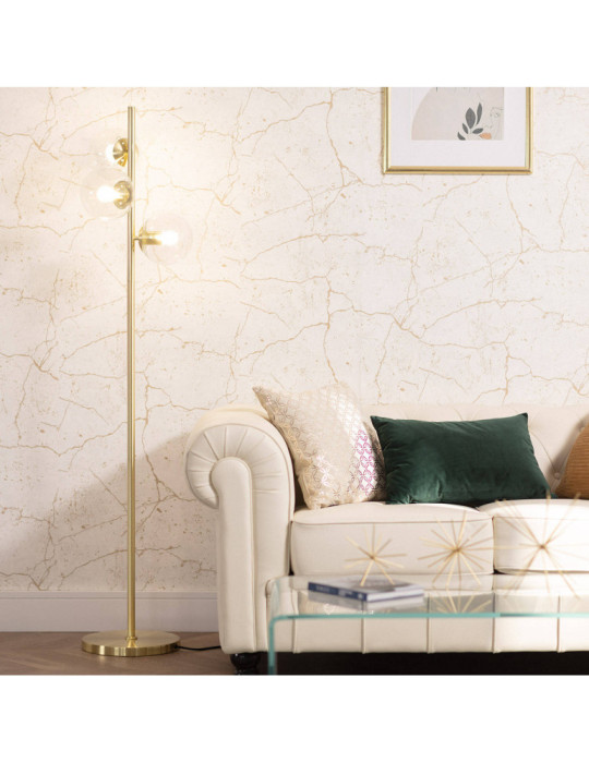 Lampadaire Métal et Verre Otos 3 Spots