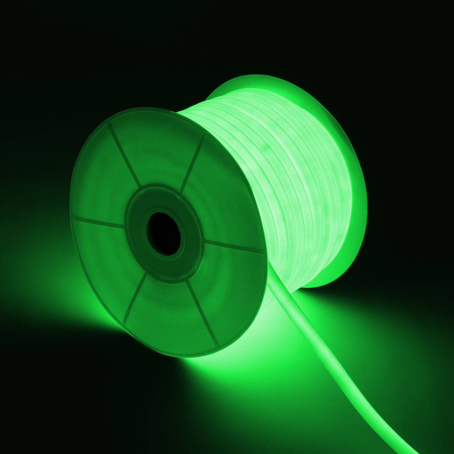 Bobine Néon LED Flexible 360º Rond Dimmable 220V AC 120LED/m IP67 Verte 50 Mètres Coupe Tous les 100cm Vert