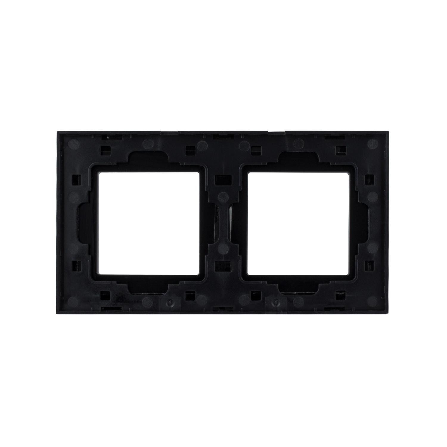 Plaque Crystal 2 Emplacements Modern Noir