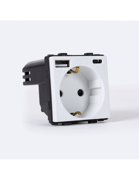 Prise avec USB Schuko Type F Modern Prise avec USB Schuko Type F Modern