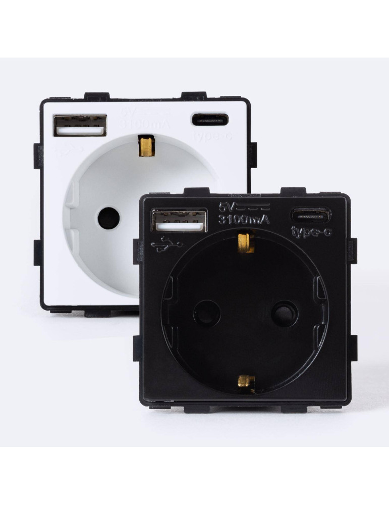 Prise avec USB Schuko Type F Modern