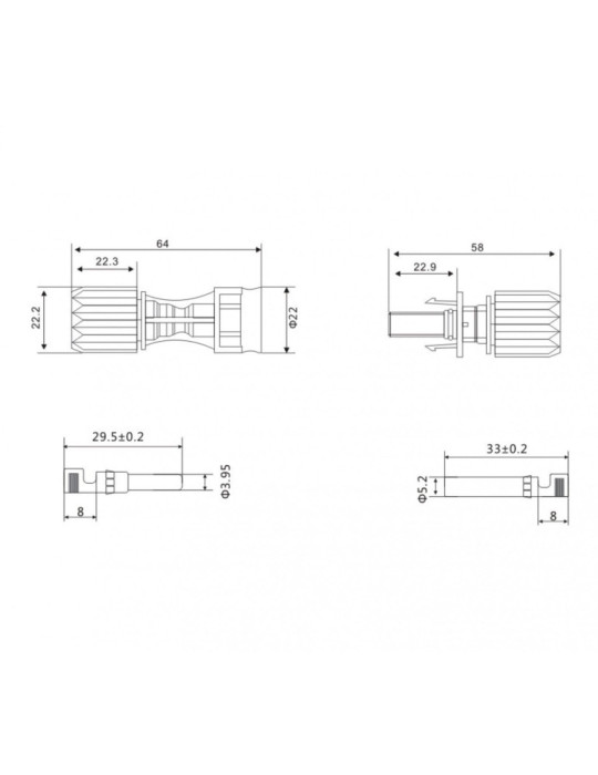 Connecteur MultiContact MC4 1/1 IP68 pour Câble de 8-10mm²