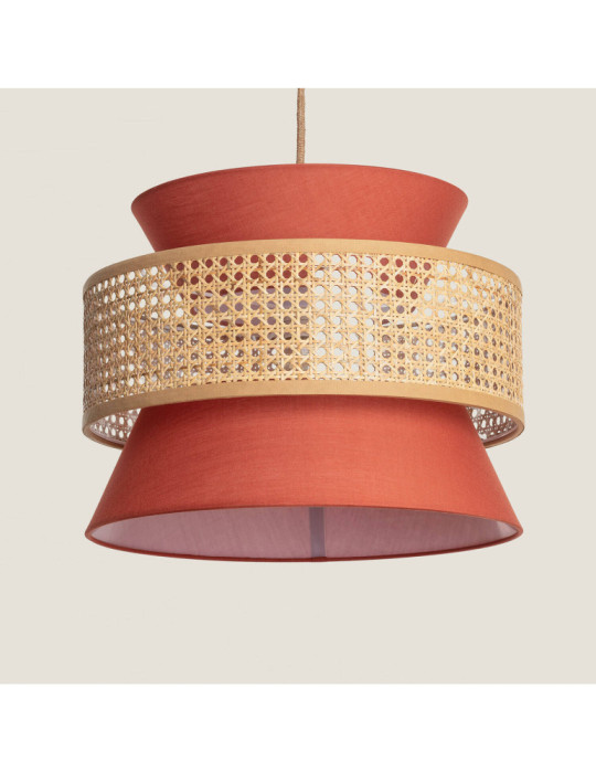 Suspension Rotin et Tissu Chulu