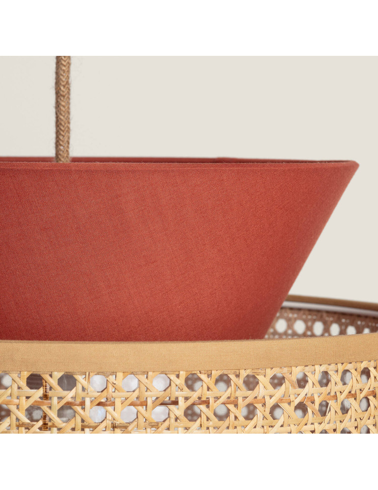 Suspension Rotin et Tissu Chulu