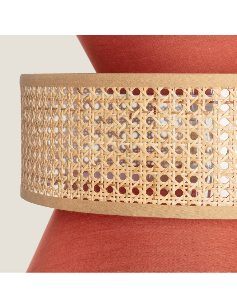 Suspension Rotin et Tissu Chulu