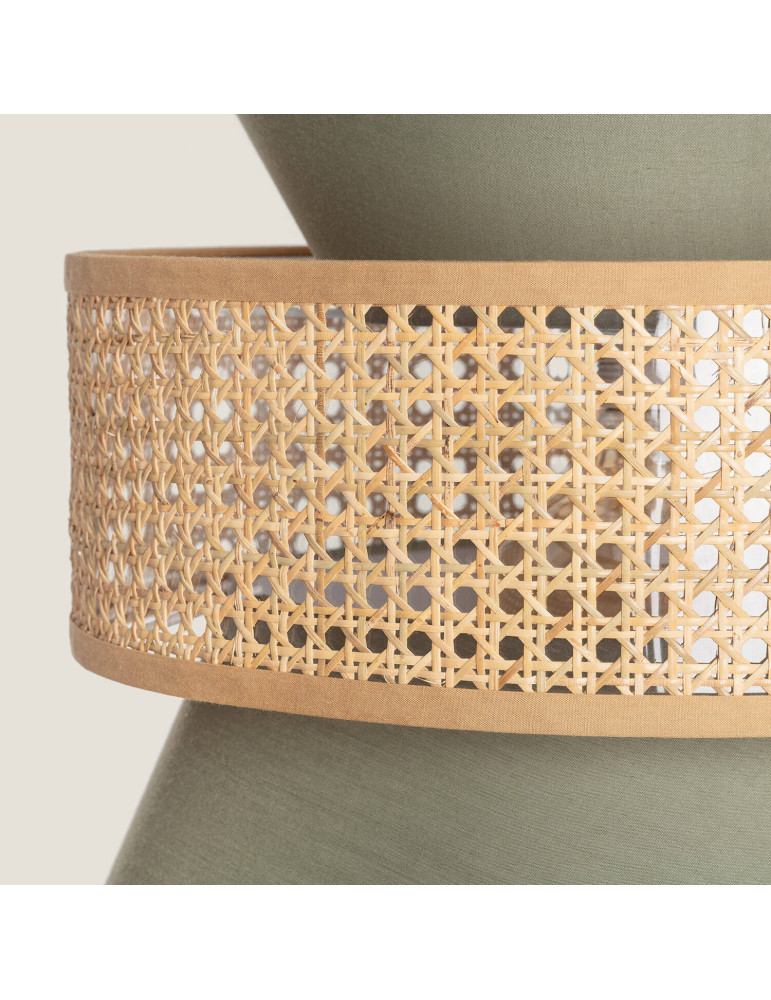 Suspension Rotin et Tissu Chulu