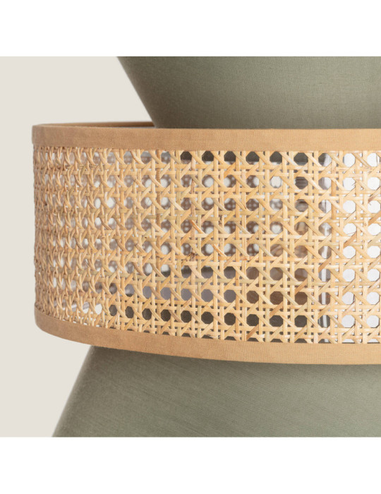 Suspension Rotin et Tissu Chulu