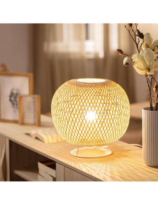 Lampe à Poser Rotin Lluca