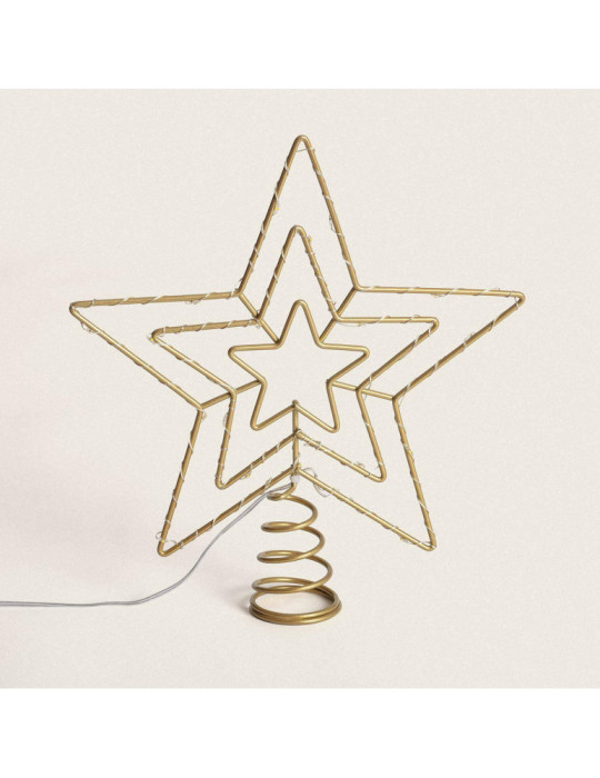 Étoile LED Métal pour Sapin de Noël à Piles Jaione