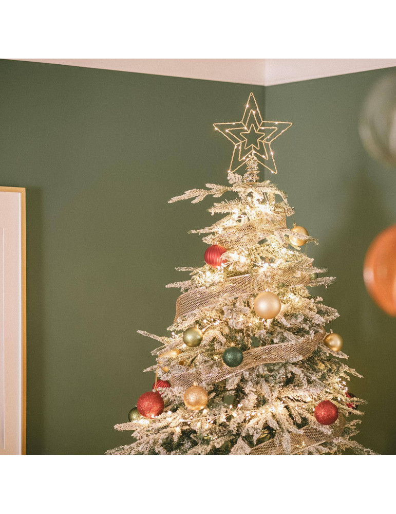 Étoile LED Métal pour Sapin de Noël à Piles Jaione