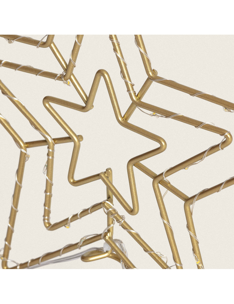 Étoile LED Métal pour Sapin de Noël à Piles Jaione