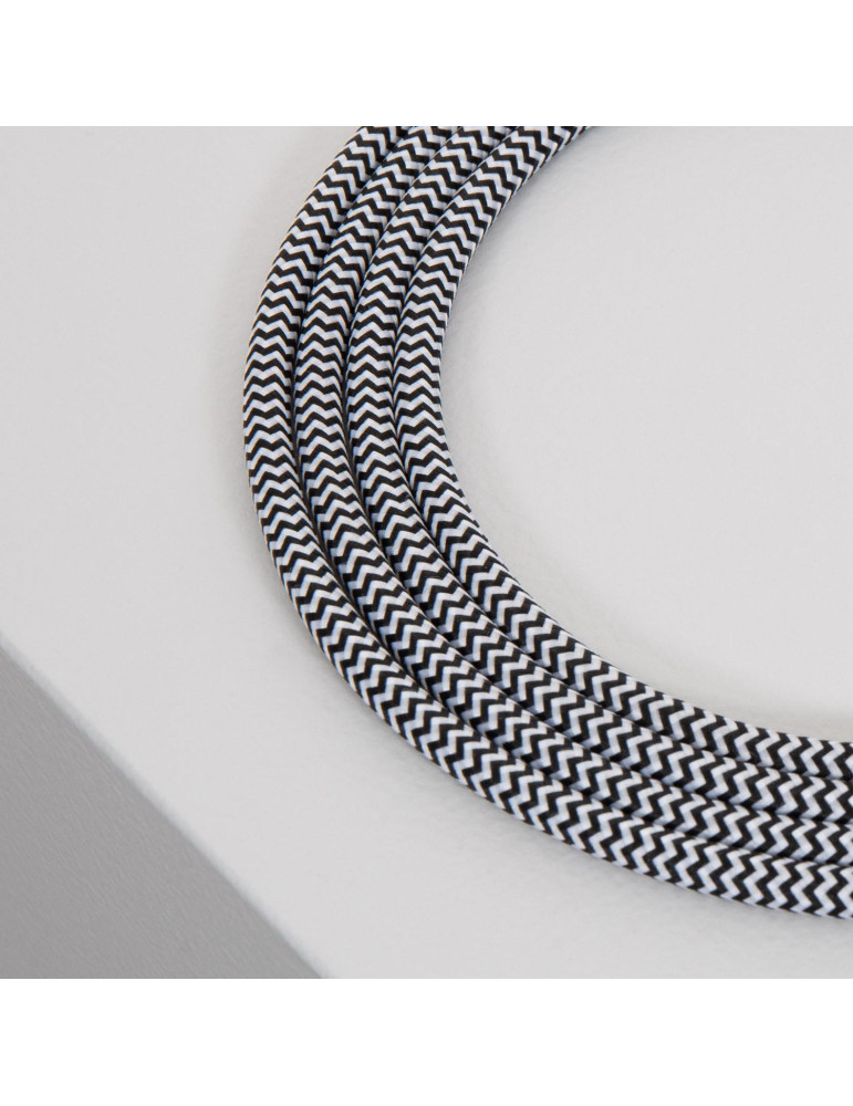 Câble Électrique Textile Blanc & Noir