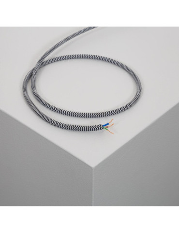 Câble Électrique Textile Blanc & Noir