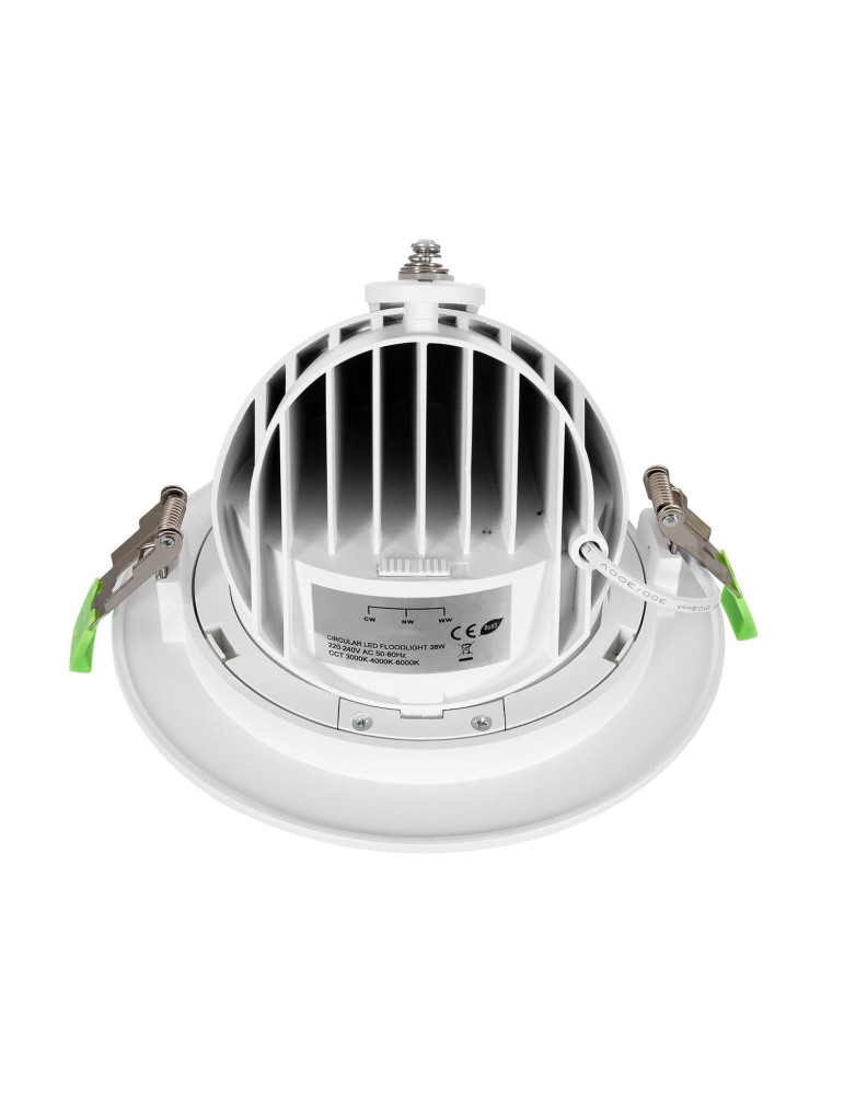 Downlight LED 48W Rond Orientable OSRAM CCT 120 lm/W LIFUD Coupe Ø 195 mm
