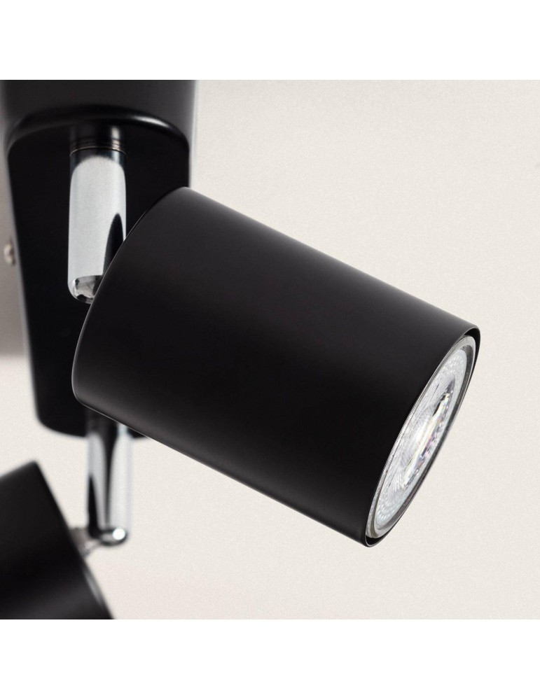 Plafonnier Orientable Métal 2 Spots Albus Black Large