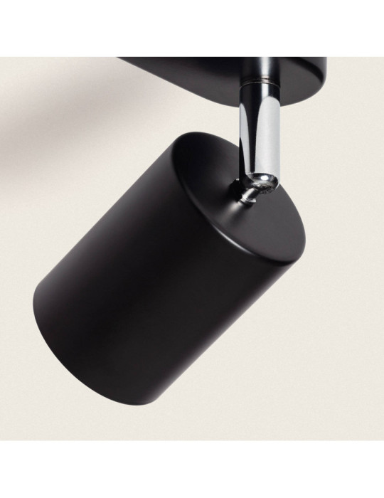 Plafonnier Orientable Métal 2 Spots Albus Black Large