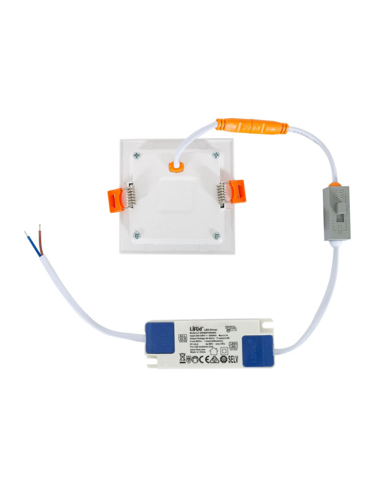 Dalle LED 7W Carrée CCT Microprismatique LIFUD Coupe 75x75 mm