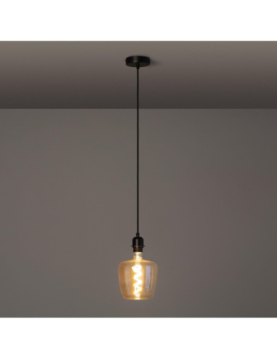 Support à Douille pour Suspension avec Câble Textile Noir