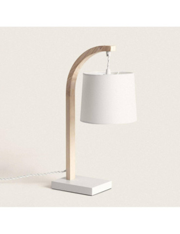 Lampe à Poser Bois et Textile Haakon