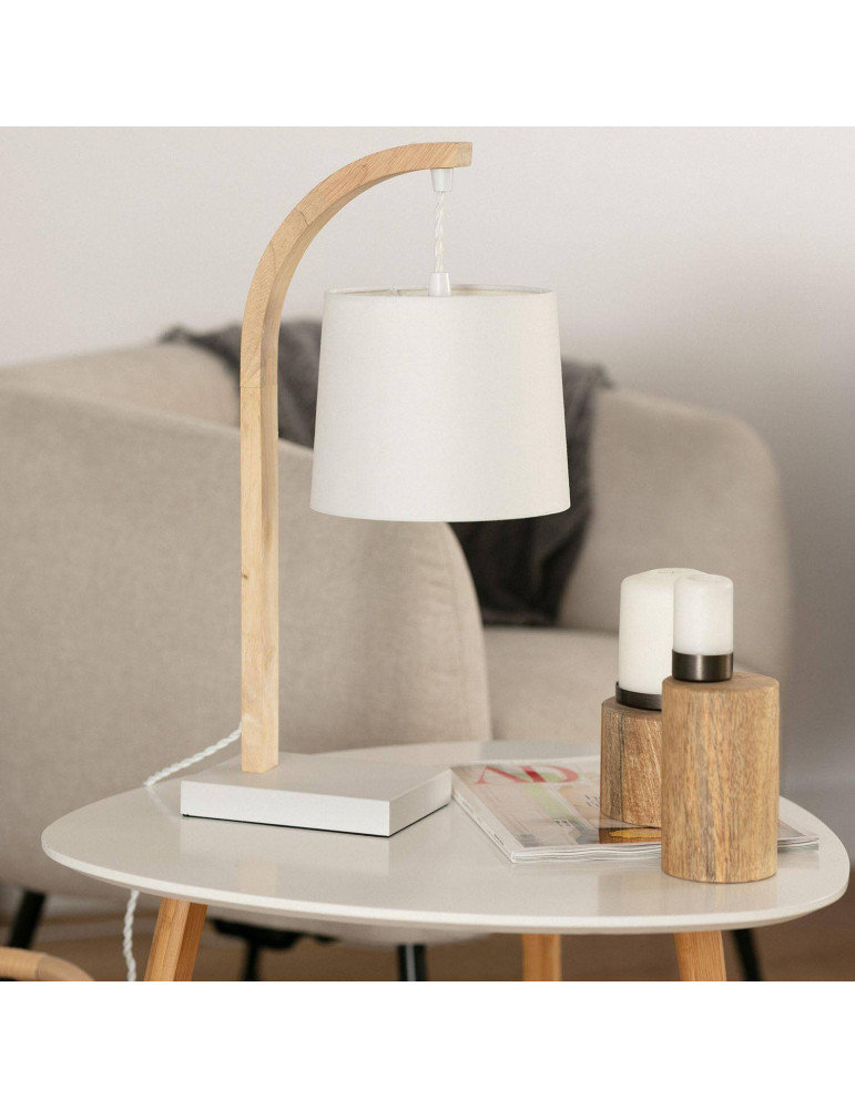 Lampe à Poser Bois et Textile Haakon