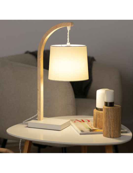 Lampe à Poser Bois et Textile Haakon