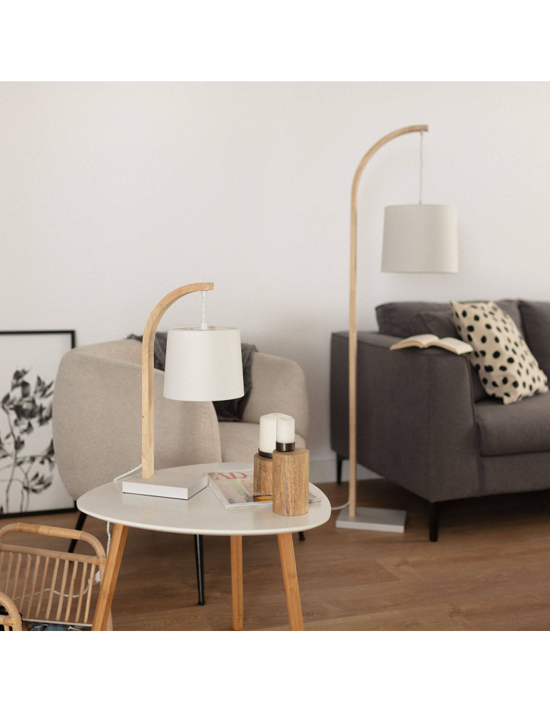 Lampe à Poser Bois et Textile Haakon