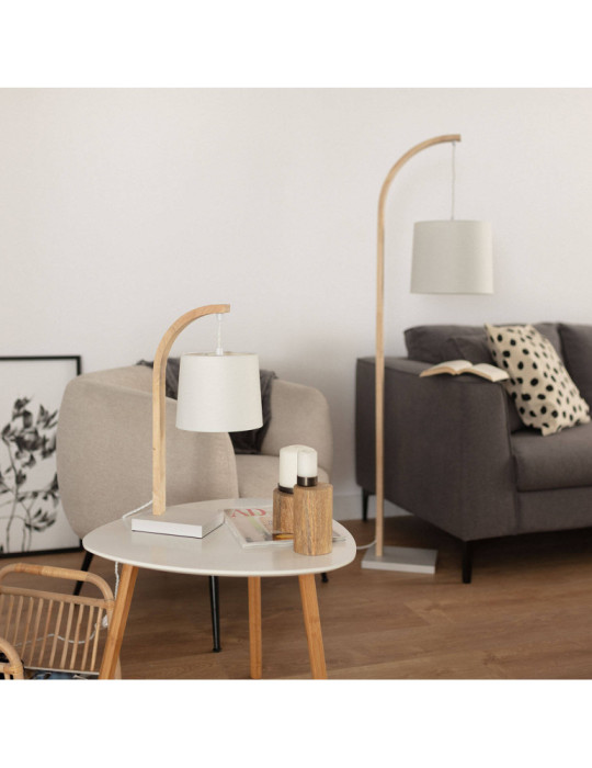 Lampe à Poser Bois et Textile Haakon