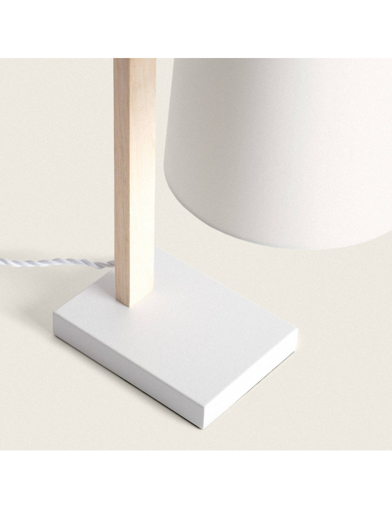 Lampe à Poser Bois et Textile Haakon