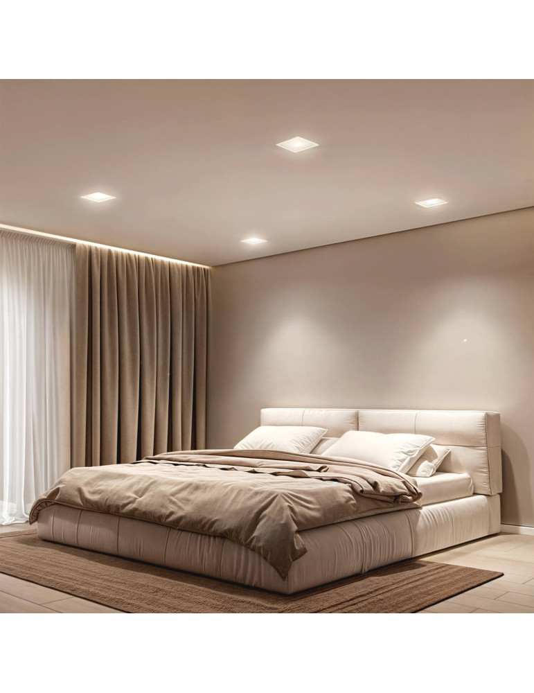 Collerette Downlight LED Intégration Plâtre/Pladur Carrée 18W Coupe 333x333 mm UGR17