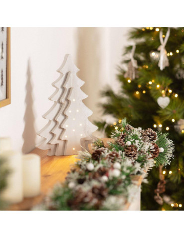 Sapin de Noël LED Bois avec Batterie Kolm