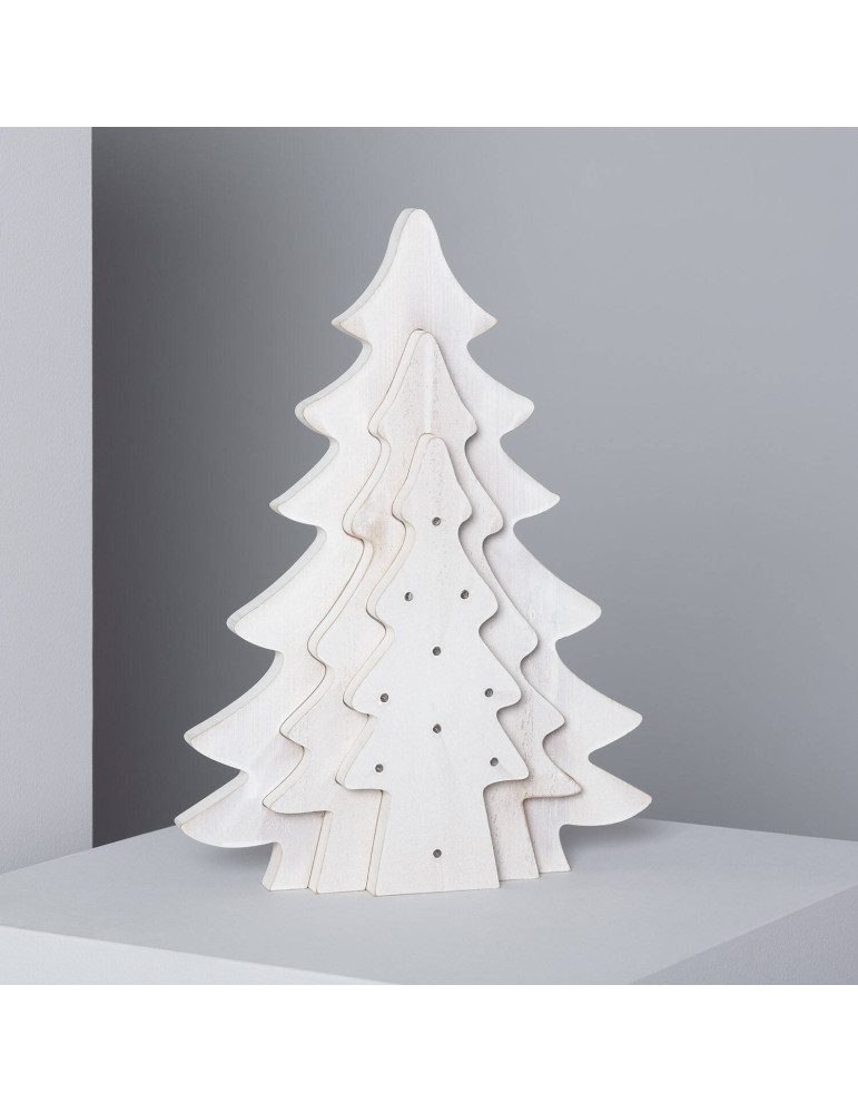 Sapin de Noël LED Bois avec Batterie Kolm