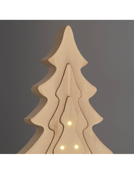Sapin de Noël LED Bois avec Batterie Kolm