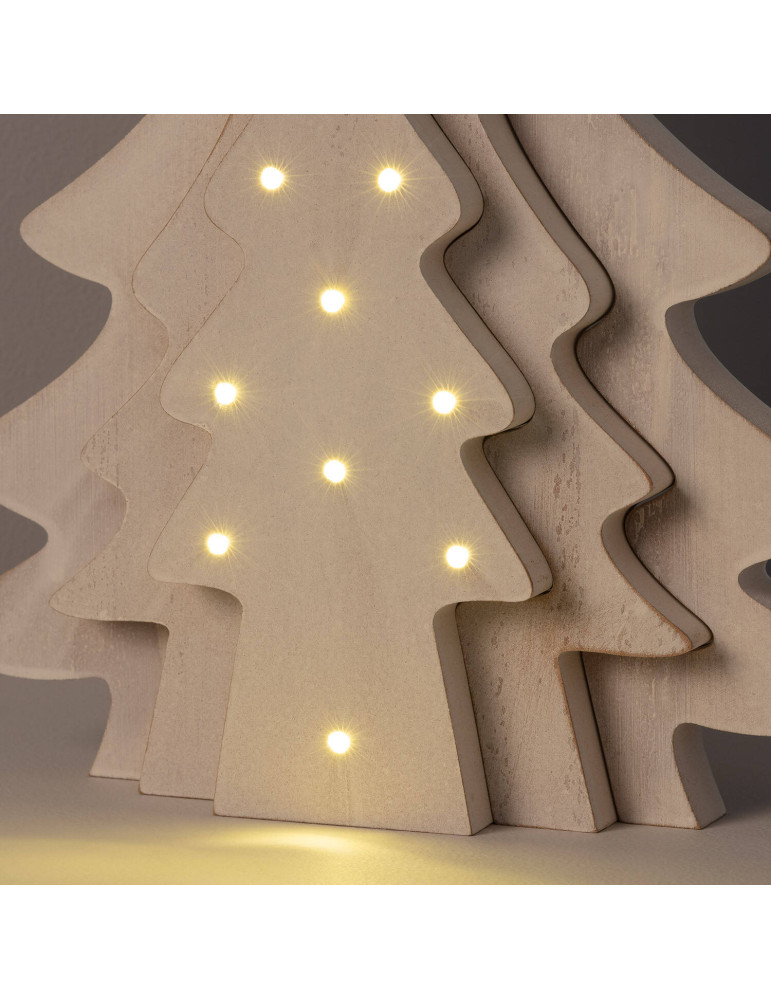 Sapin de Noël LED Bois avec Batterie Kolm