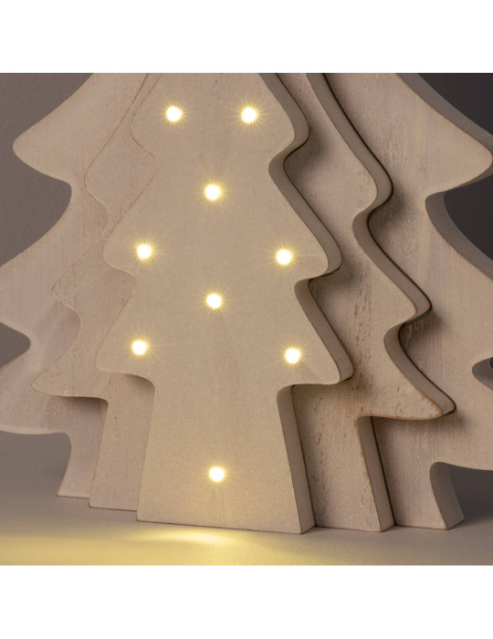 Sapin de Noël LED Bois avec Batterie Kolm